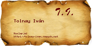 Tolnay Iván névjegykártya